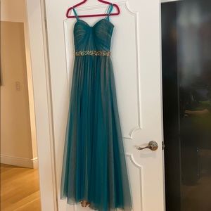 COPY - Strapless Beautiful Mesh Rhinestone Formal Dress